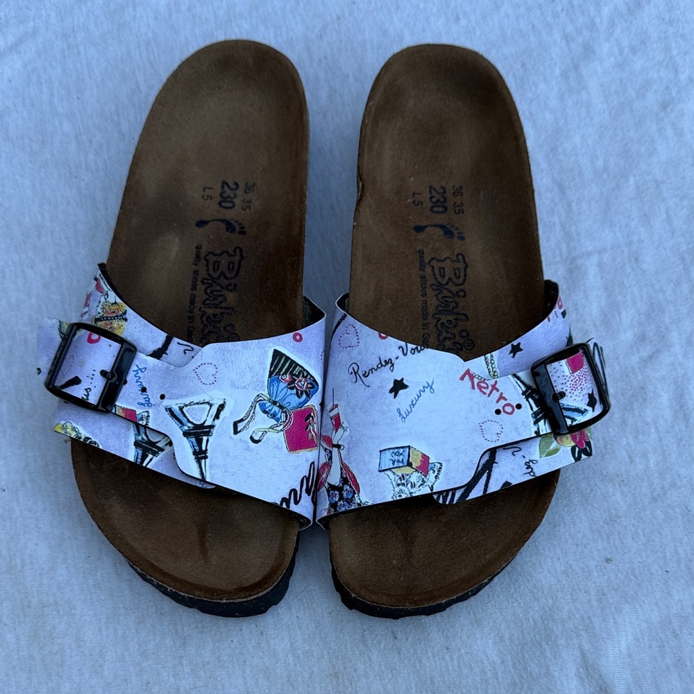 Birkenstock Kids Sandals - White with Multicolor Design